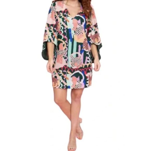 Crosby by Mollie Burch Olivia Mini Dress in Jungle Book Print, Med, V-Neck Lined - Picture 1 of 8